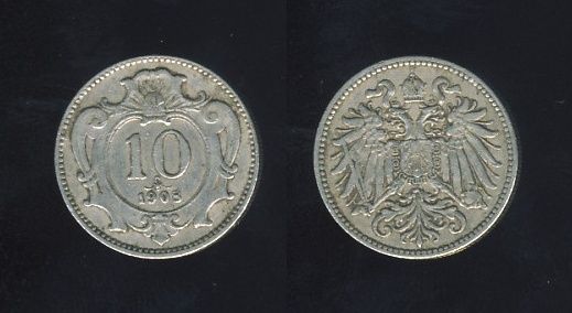 Austrougarska Austrija 10 Heller 1908