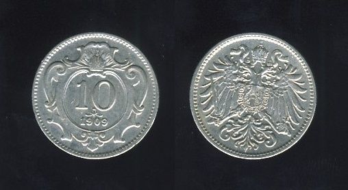 Austrougarska Austrija 10 Heller 1909