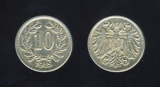 Austrougarska Austrija 10 Heller 1915