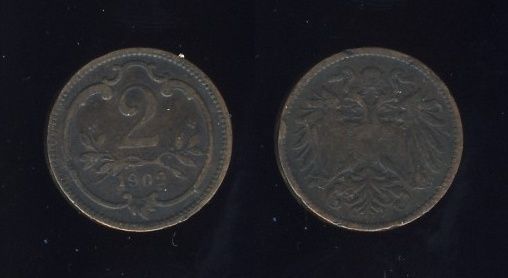 Austrougarska Austrija 2 Heller 1902