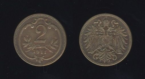 Austrougarska Austrija 2 Heller 1911