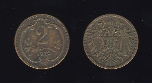 Austrougarska Austrija 2 Heller 1912