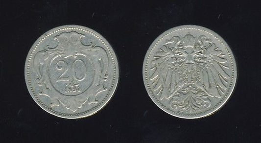 Austrougarska Austrija 20 Heller 1894