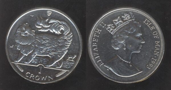 Isle Of Man 1 Crown 1993 Queen Elizabeth II