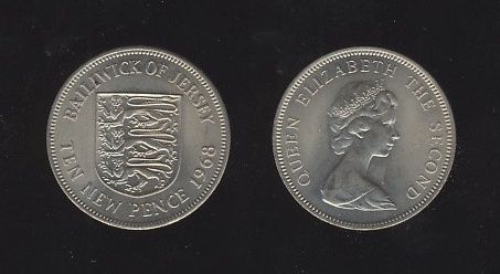 Jersey 10 New Pence 1968 – Queen Elizabeth II