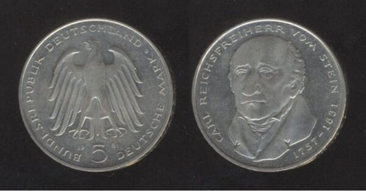 Germany Njemačka 5 Mark 1981 G – Freiherr vom Stein