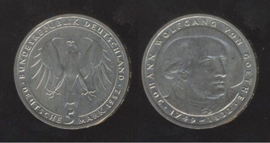 Germany Njemačka 5 Mark 1982 D – Johann Wolfgang von Goethe