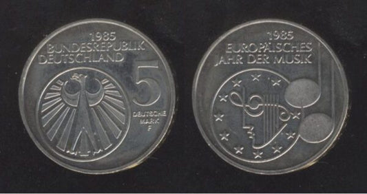 Germany Njemačka 5 Mark 1985 F – European Year of Music