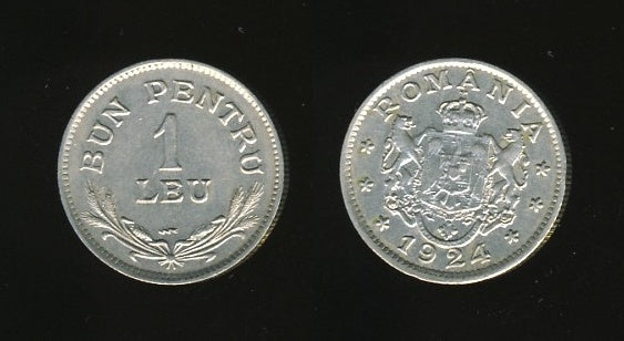 Romania Rumunjska 1 Leu 1924