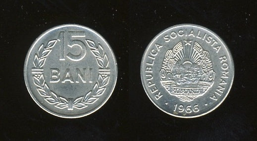 Romania Rumunjska 15 Bani 1966