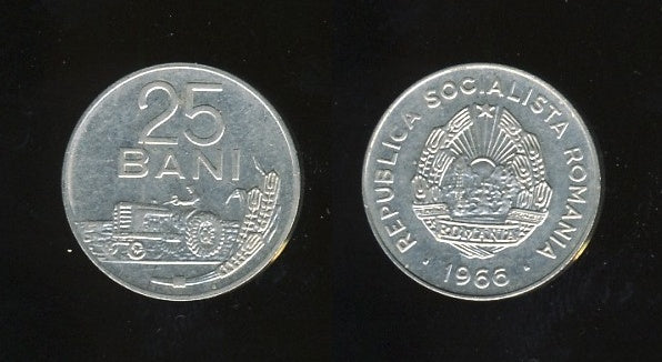 Romania Rumunjska 25 Bani 1966