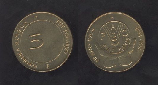 Slovenia Slovenija 5 Tolarjev 1995 – FAO